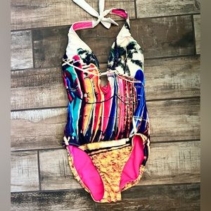 W Swim padded one piece swim suit women’s size 8